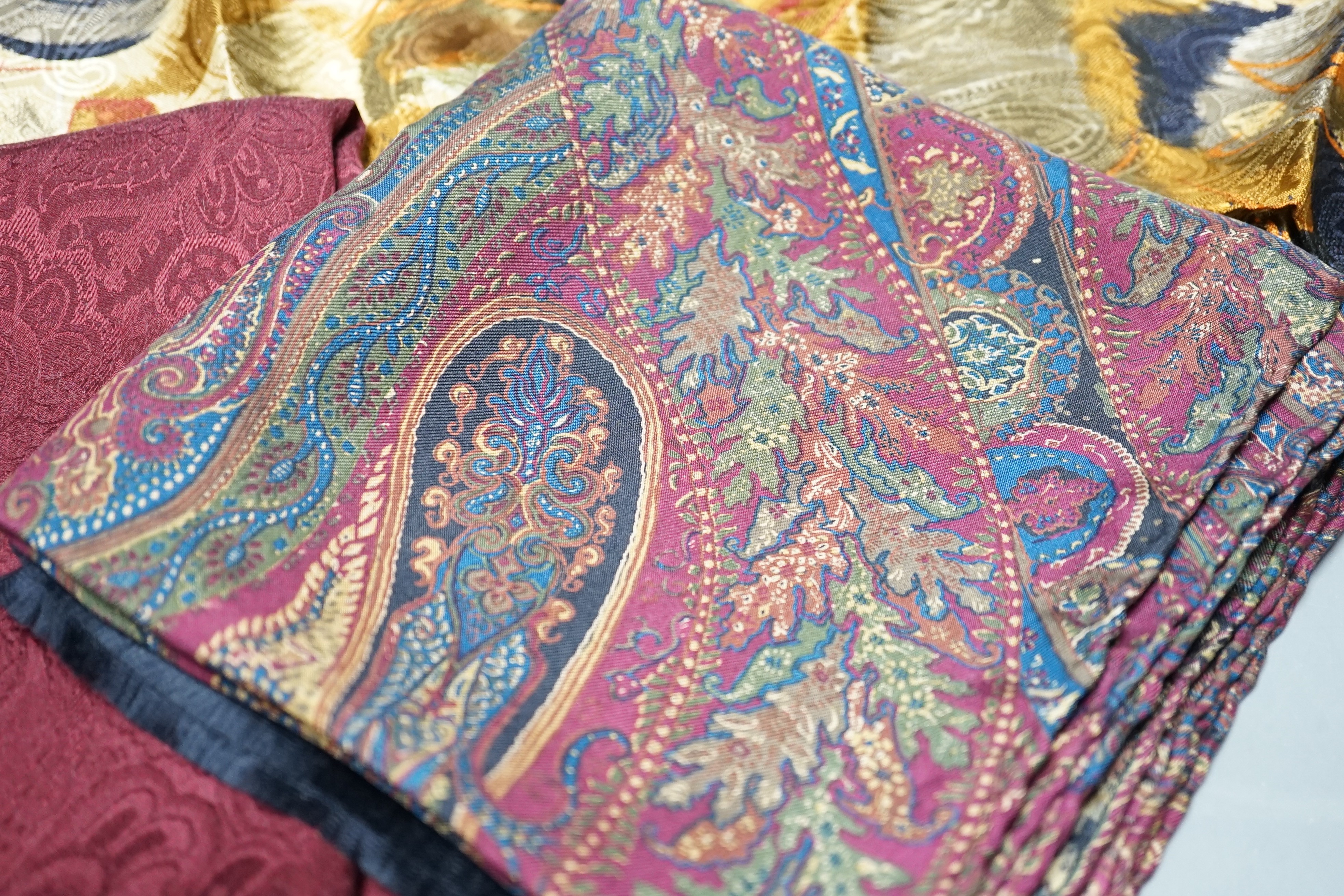 A selection of men's silk scarves and handkerchiefs, to include Givenchy and others